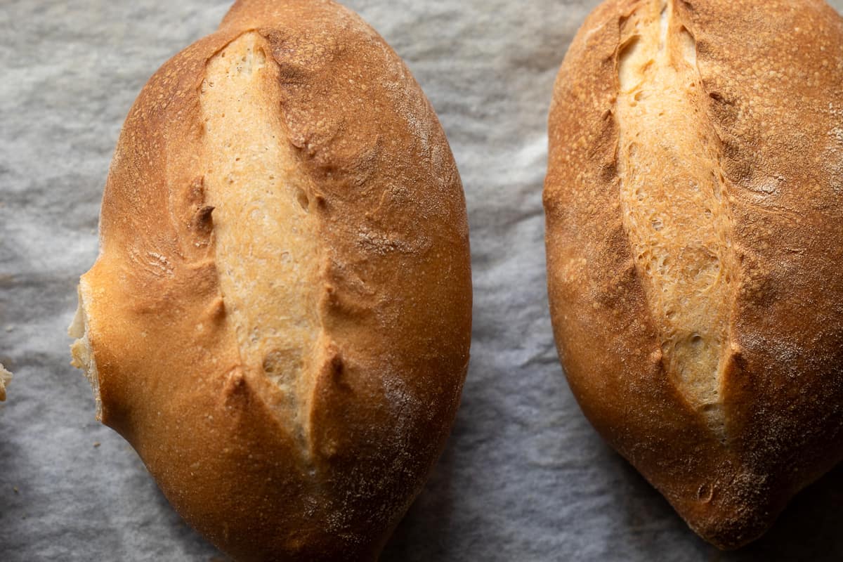 2 pieces of bolillo bread rolls