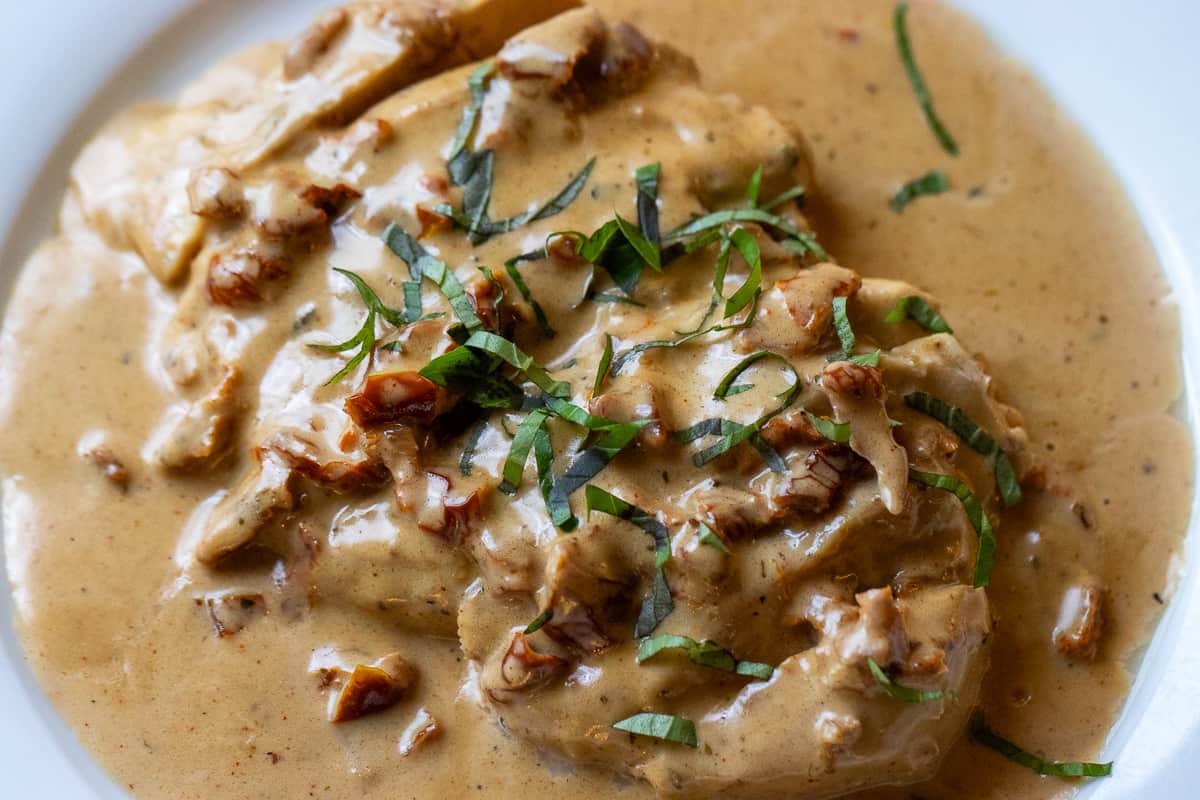 chicken breast cooked in a creamy sauce
