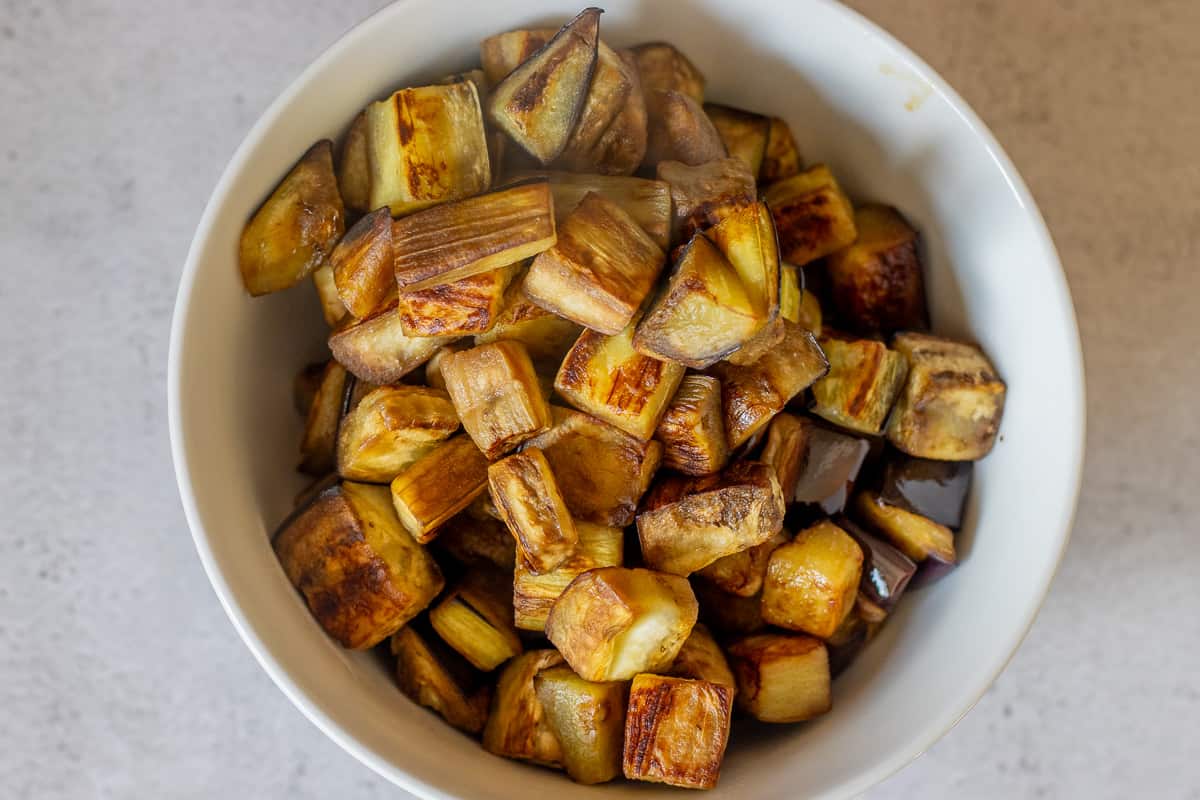 eggplants are baked until golden and soft