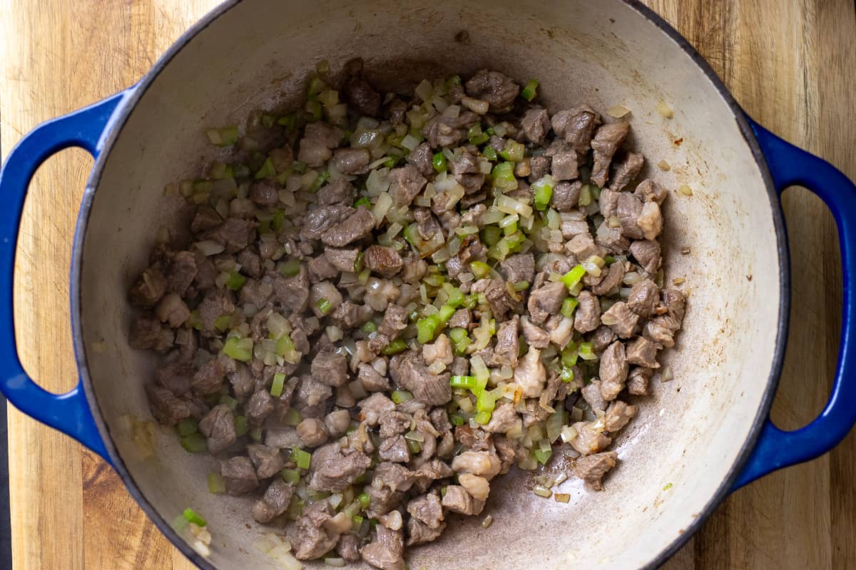sautéing onions, celery and garlic