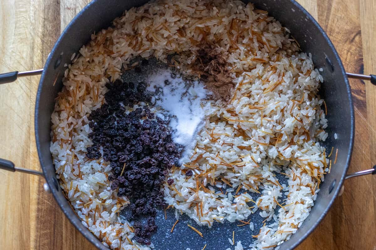seasoning is added to the rice