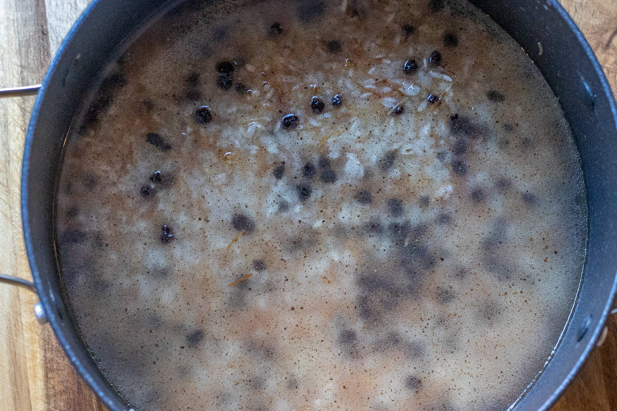 water is added to rice