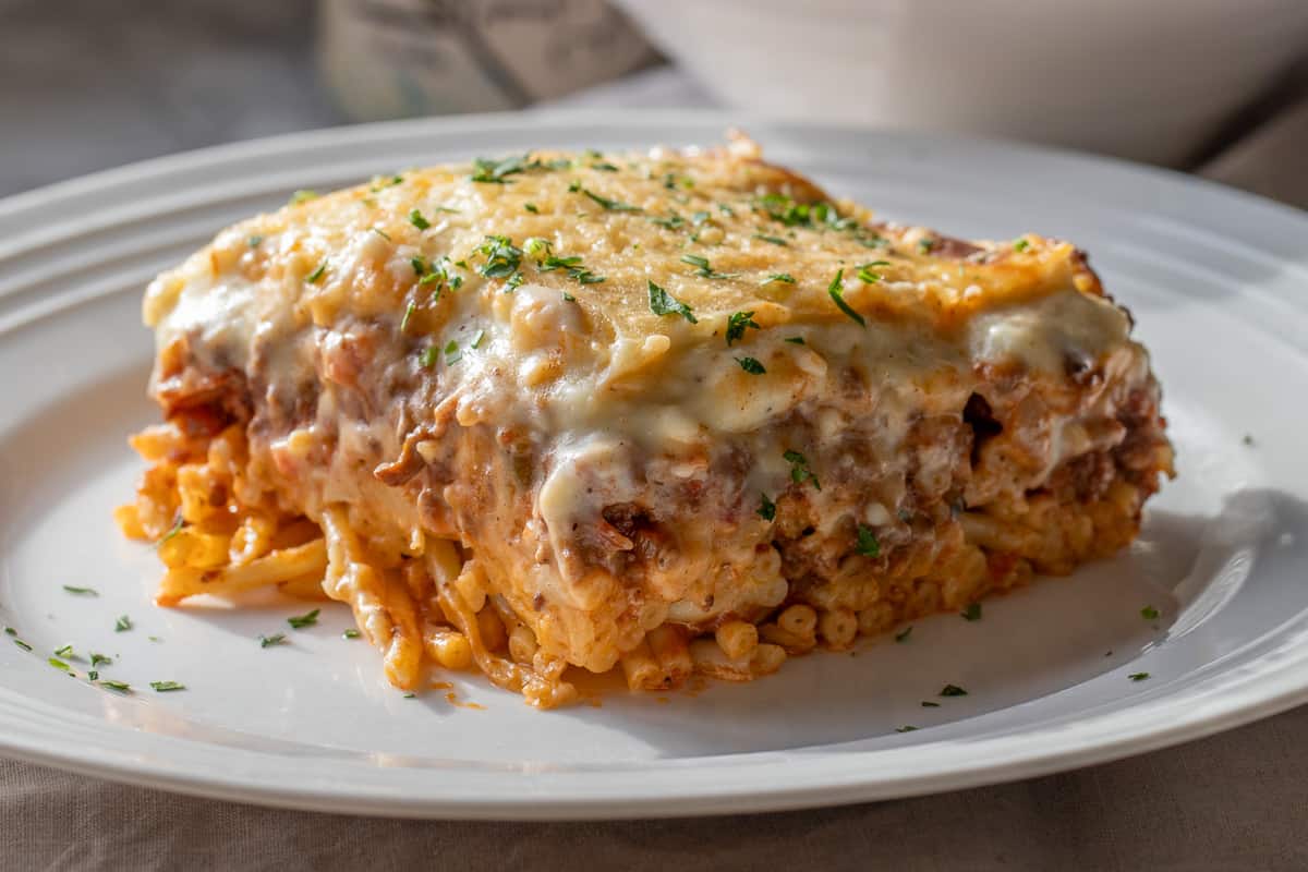 a portion of greek pastitsio