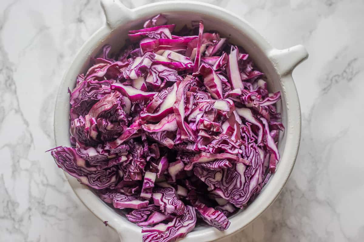 finely shredded red cabbage