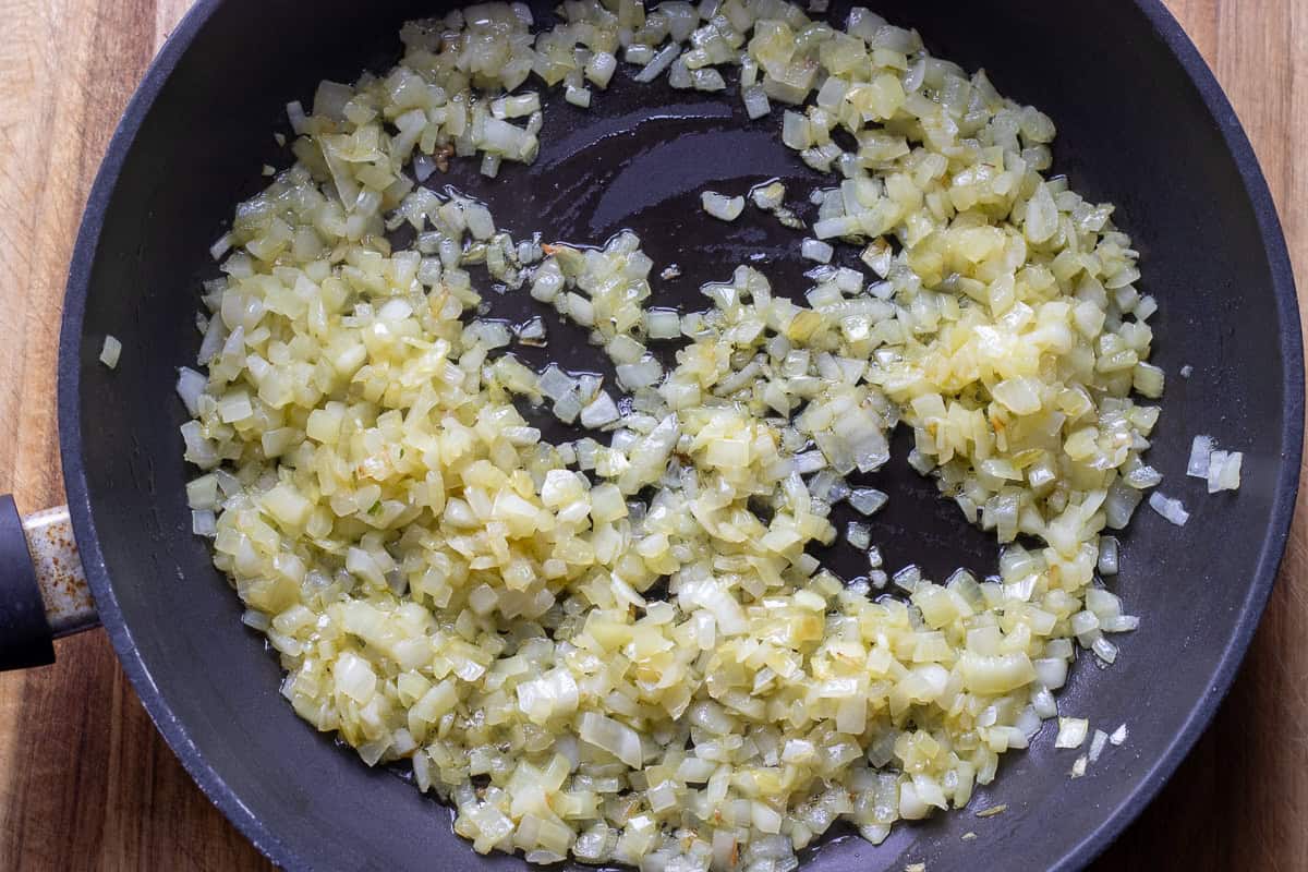 sautéing the onions with olive oil