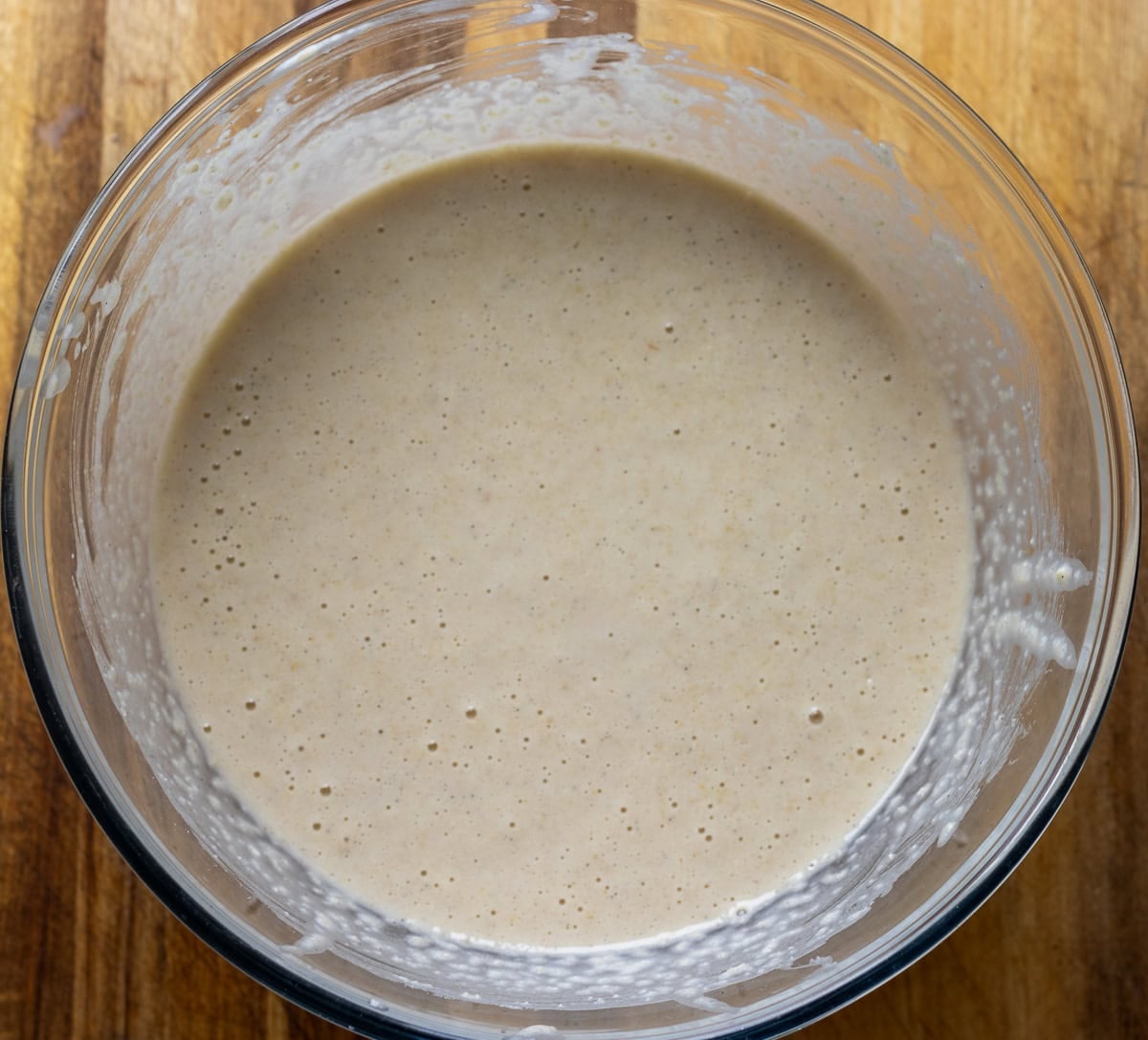 pancake batter for making Qatayef - Middle Eastern stuffed pancakes