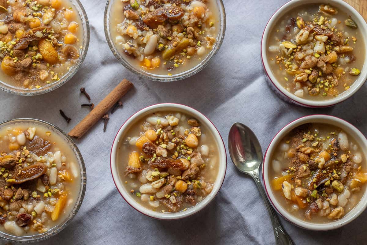 6 portions of ashure dessert