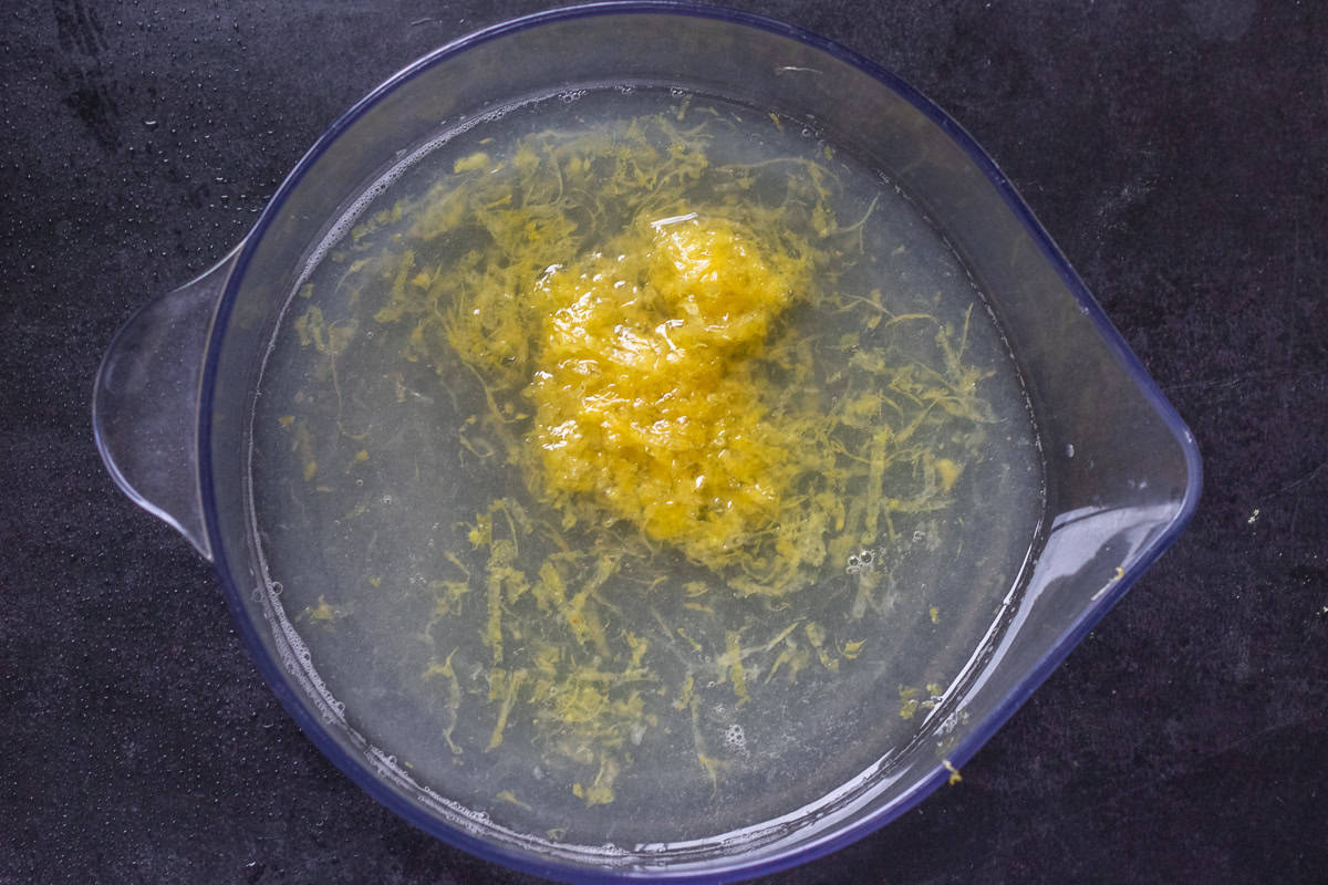 lemon juice and zest