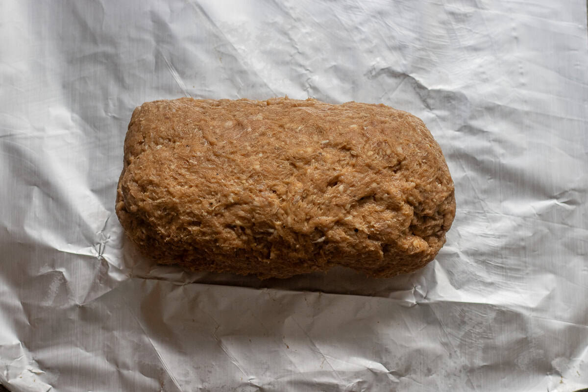 doner mixture shaped into a log