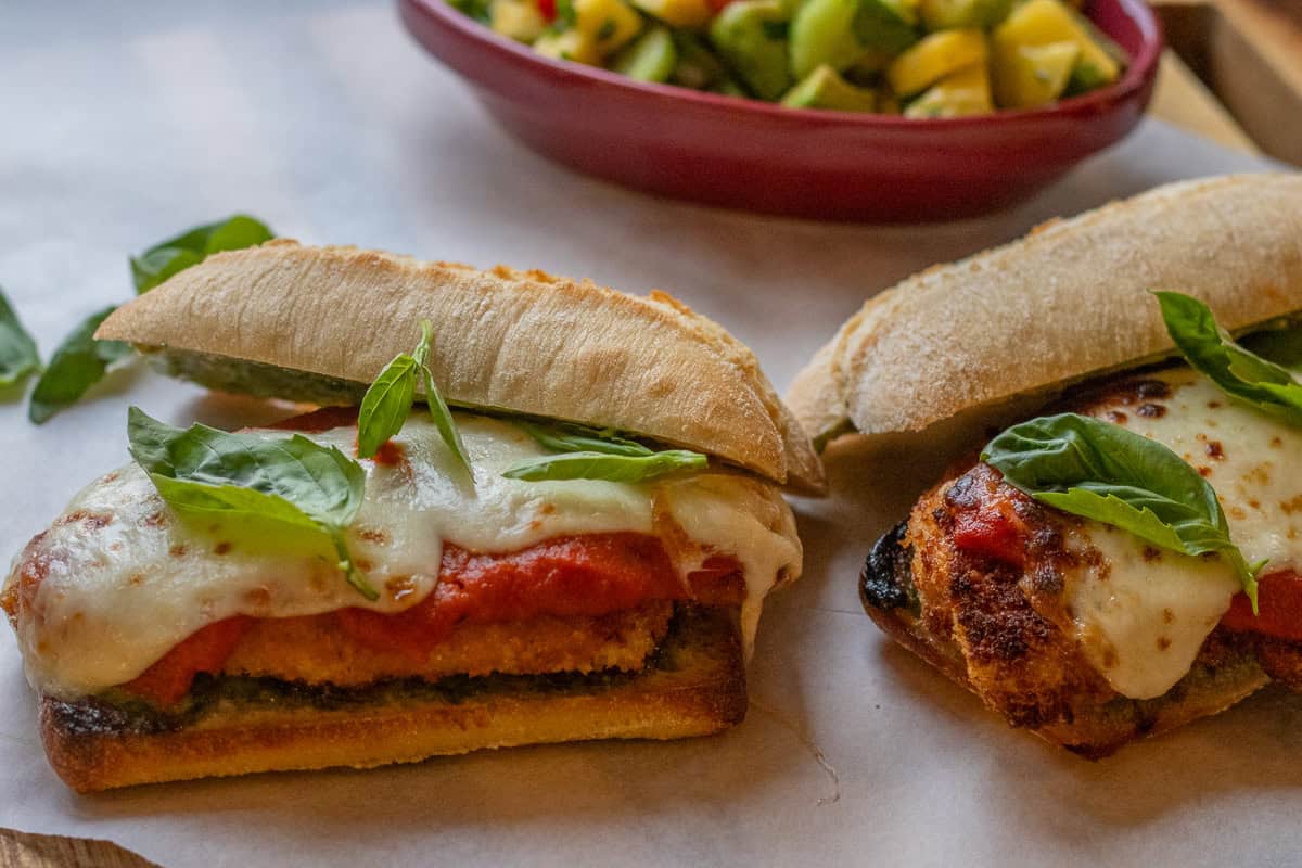 2 chicken parmesan sandwiches