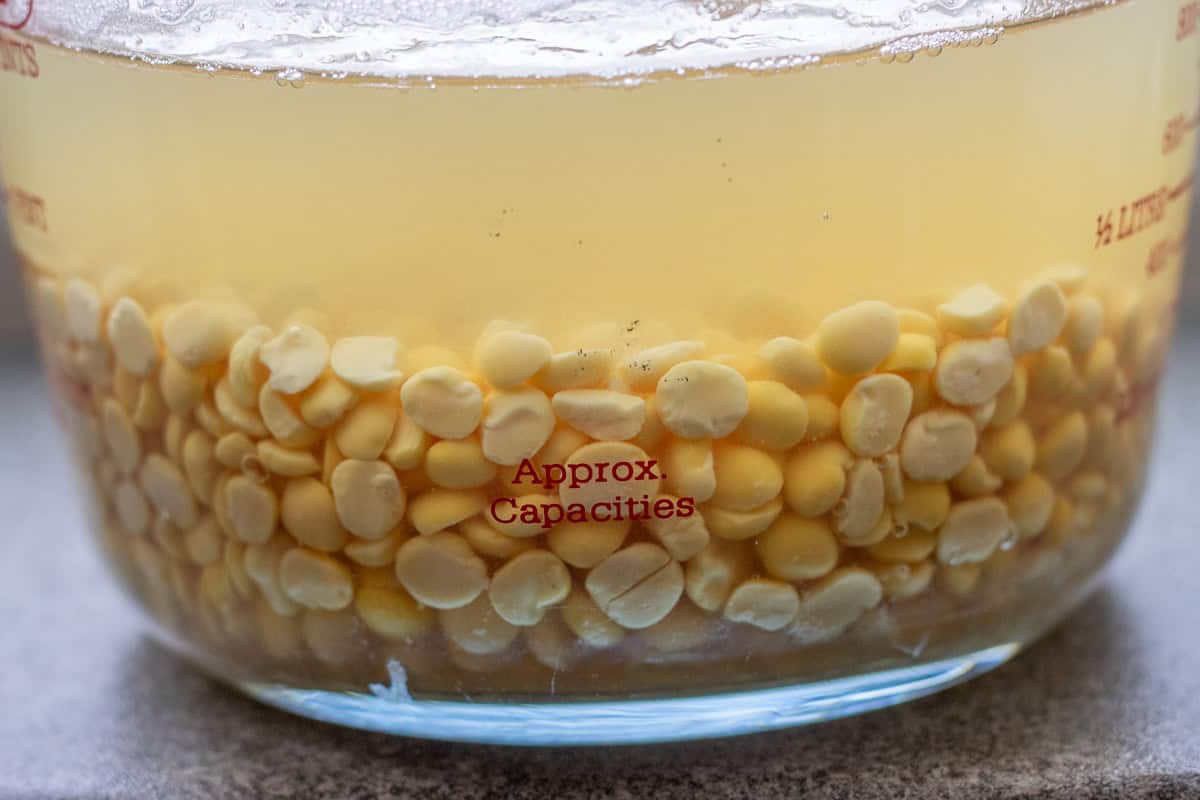 split peas are soaked overnight