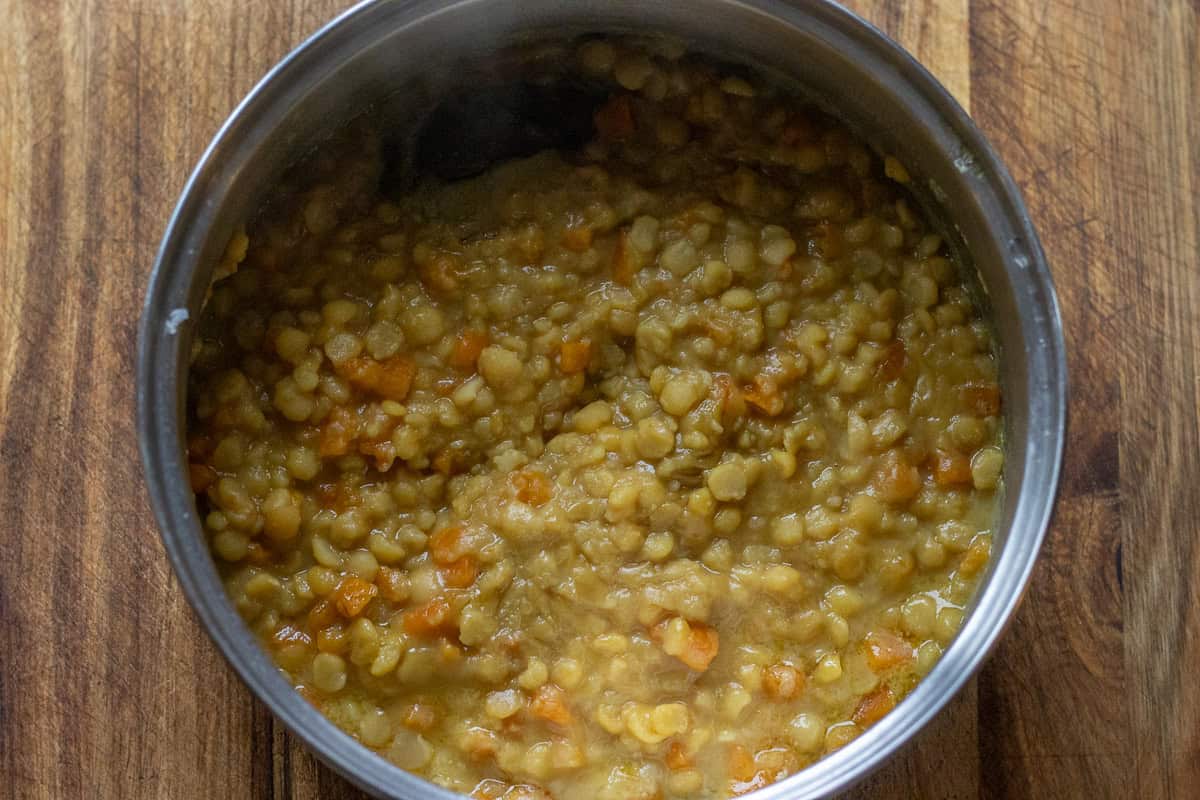 split peas are cooked until tender