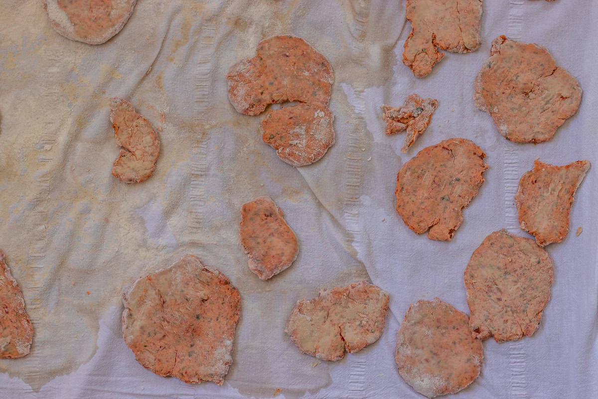 semi dried tarhana mounds