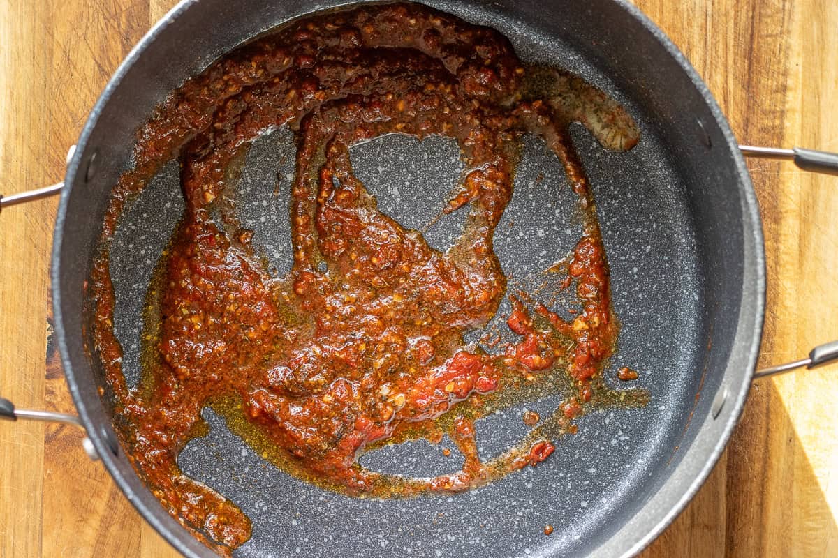 melted butter mixed with garlic, salt, paprika and dried mint