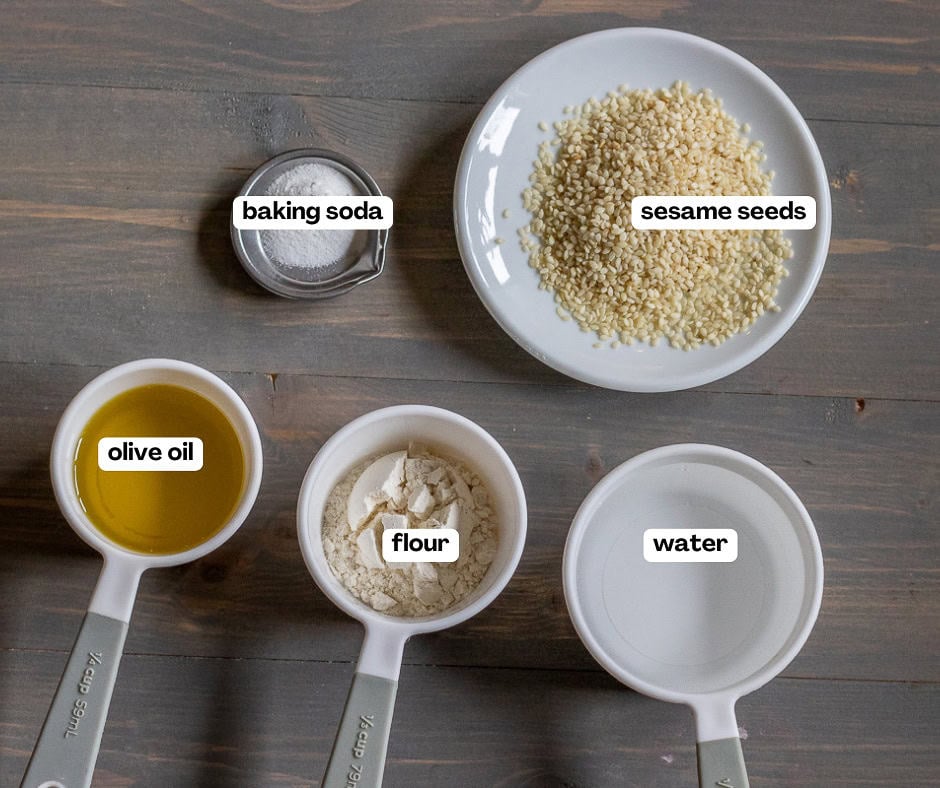 labelled picture of ingredients for Barbara bread glaze