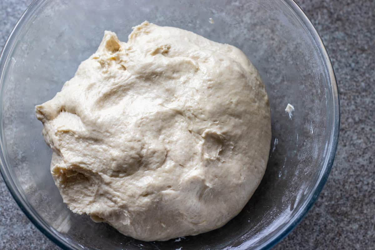 the dough for Persian flatbread Barbari