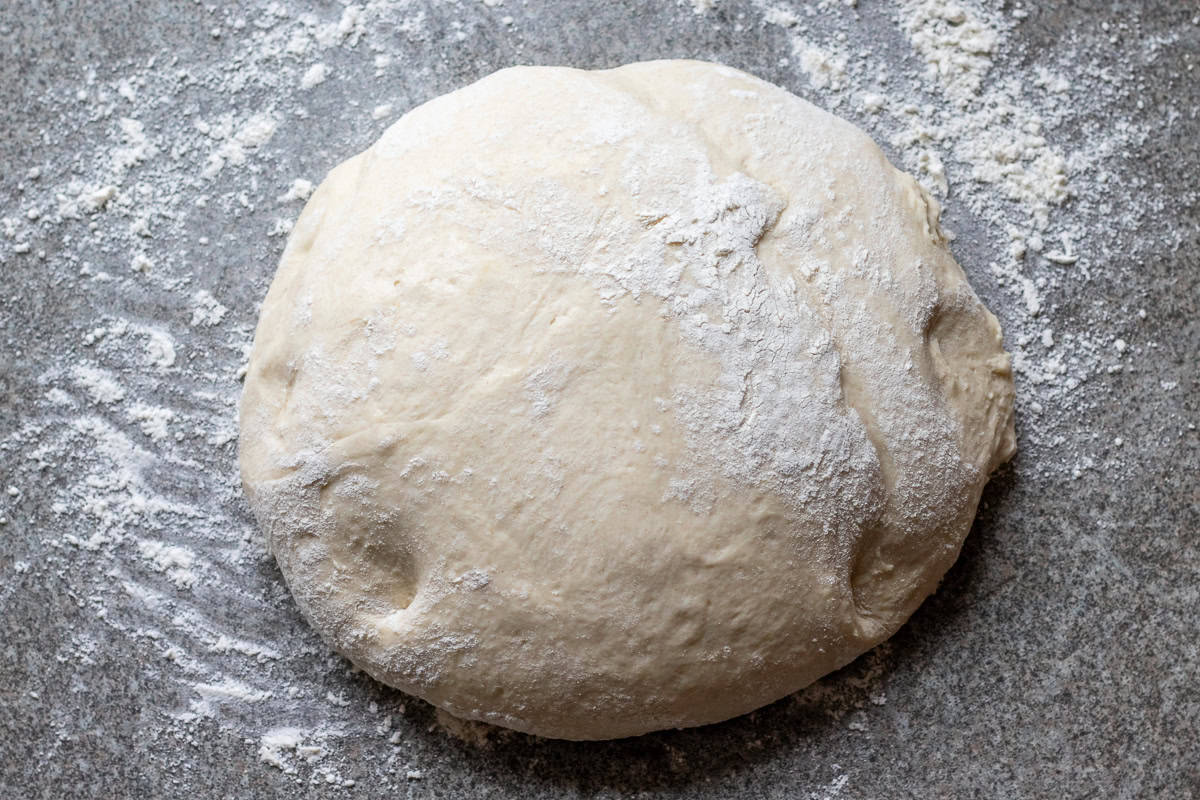 Barbari bread dough has doubled in size