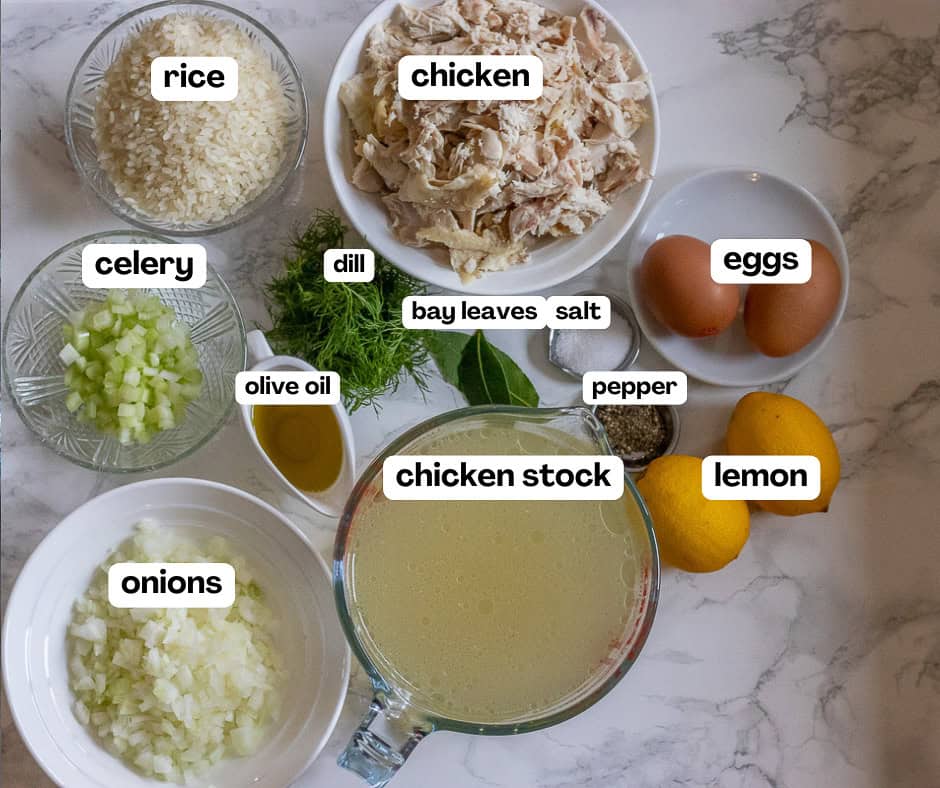 Labelled picture of ingredients required to make the recipe.