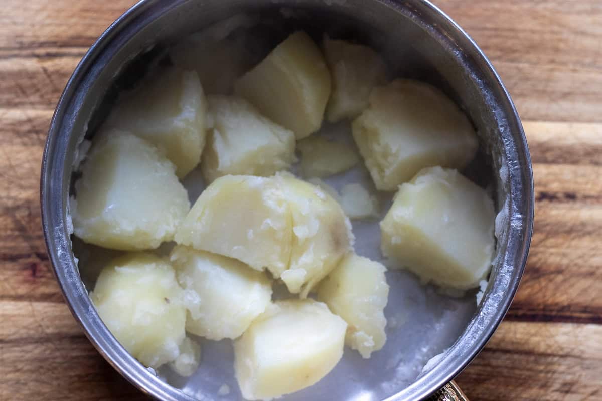 potatoes are cooked until soft
