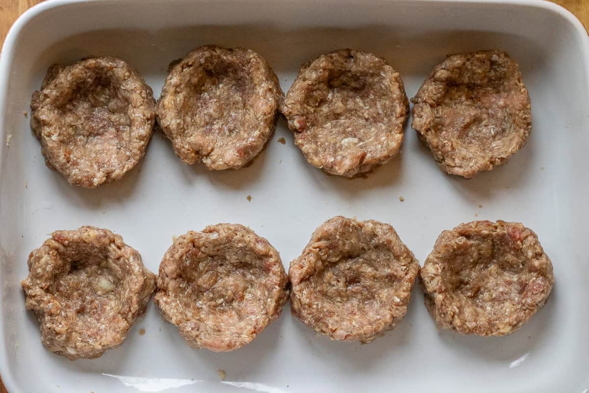 kofte mixture is shaped into 8 balls