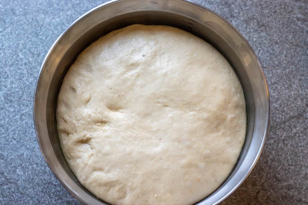 the dough after rising