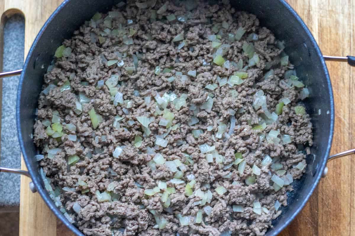 sautéing the onions until soft