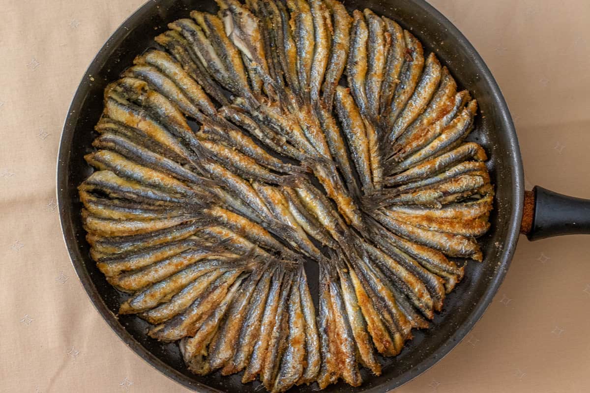 crispy pan fried anchovies