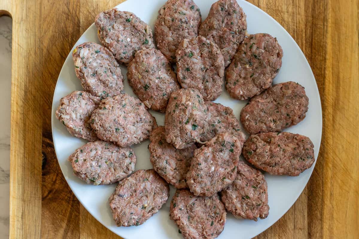 kofte mixture is shaped into meatballs