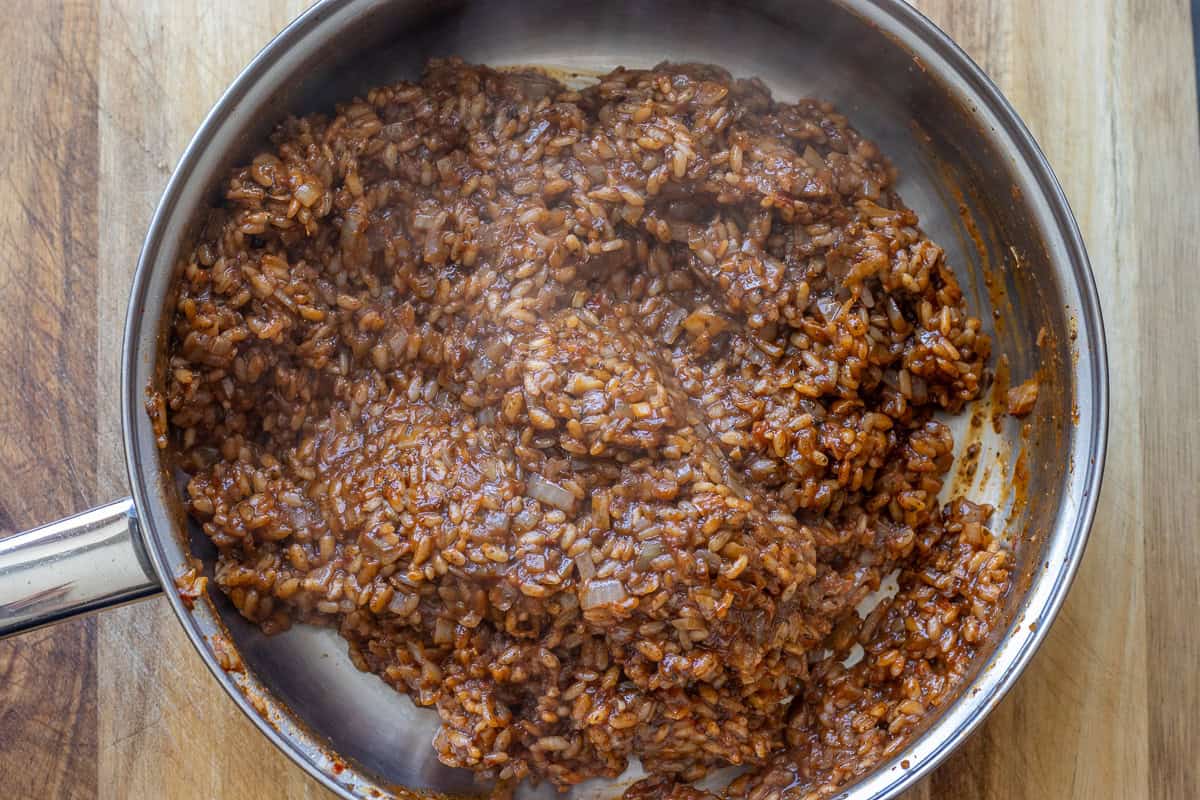 rice stuffing for kuru patlican dolman is ready