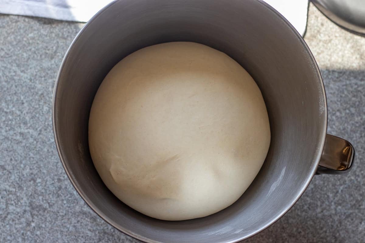 Swiss braided bread after first rising