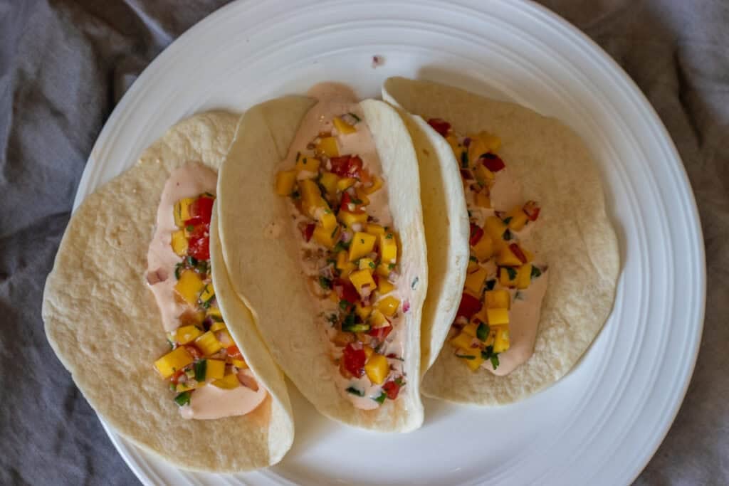 building up fish tacos