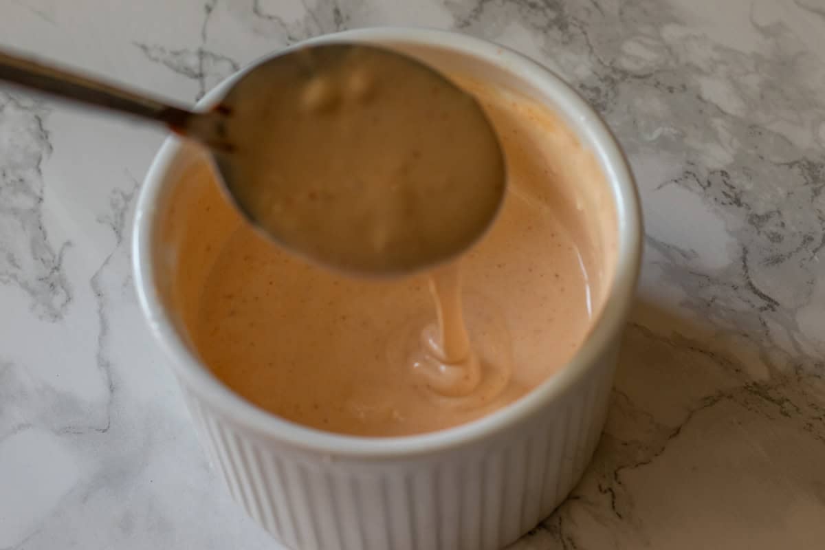 consistency of the sauce for fish tacos with mango salsa