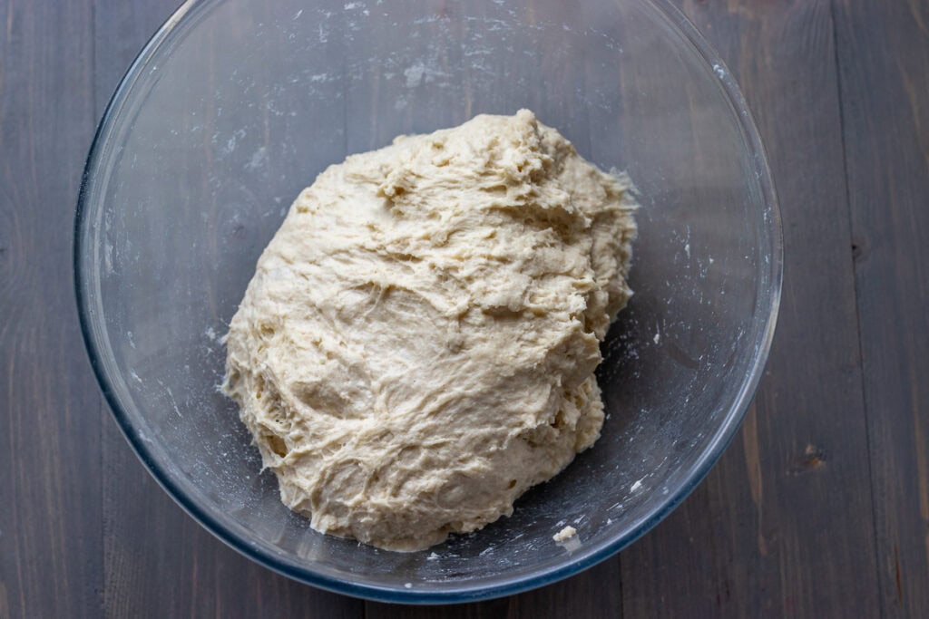 the dough for laffa bread before resting