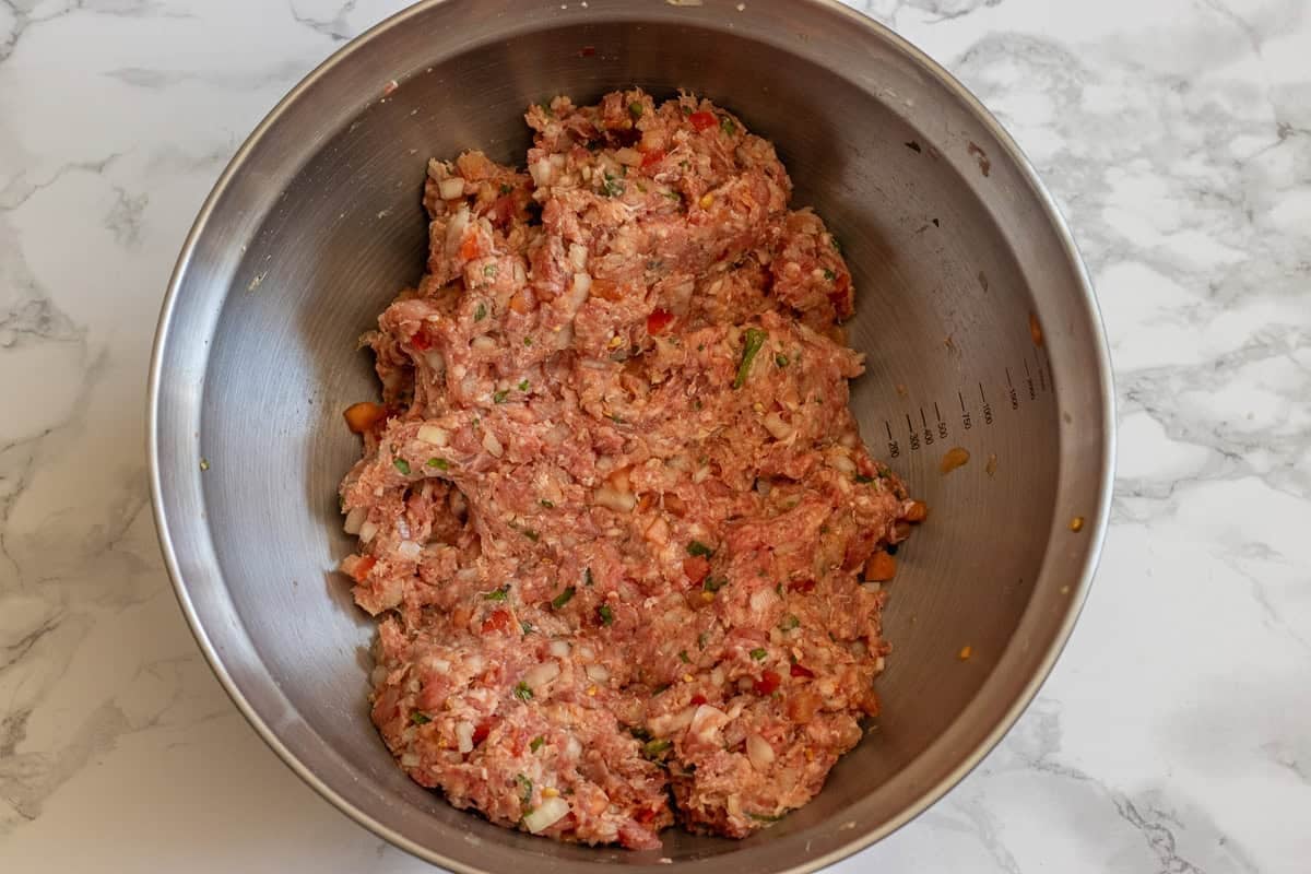 meat mixture for Antakya tepsi kebabi