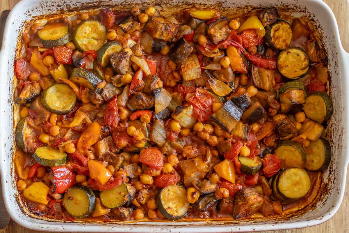 vegetables are cooked until slightly charred