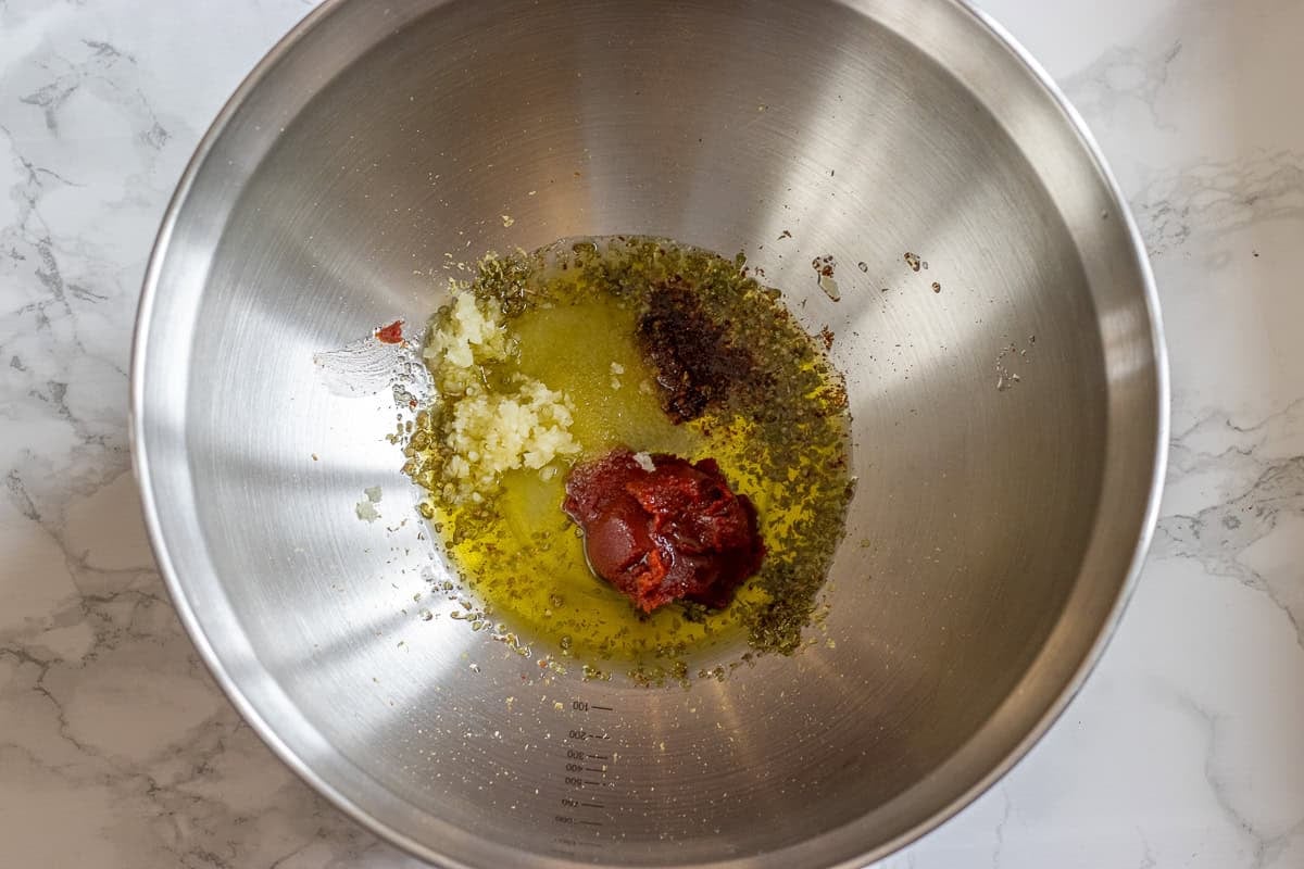 marinate ingredients are placed in a bowl
