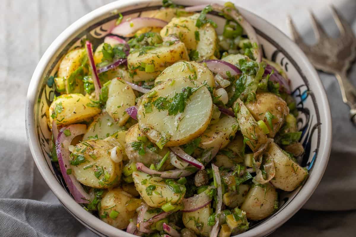 patates salatasi in a bowl