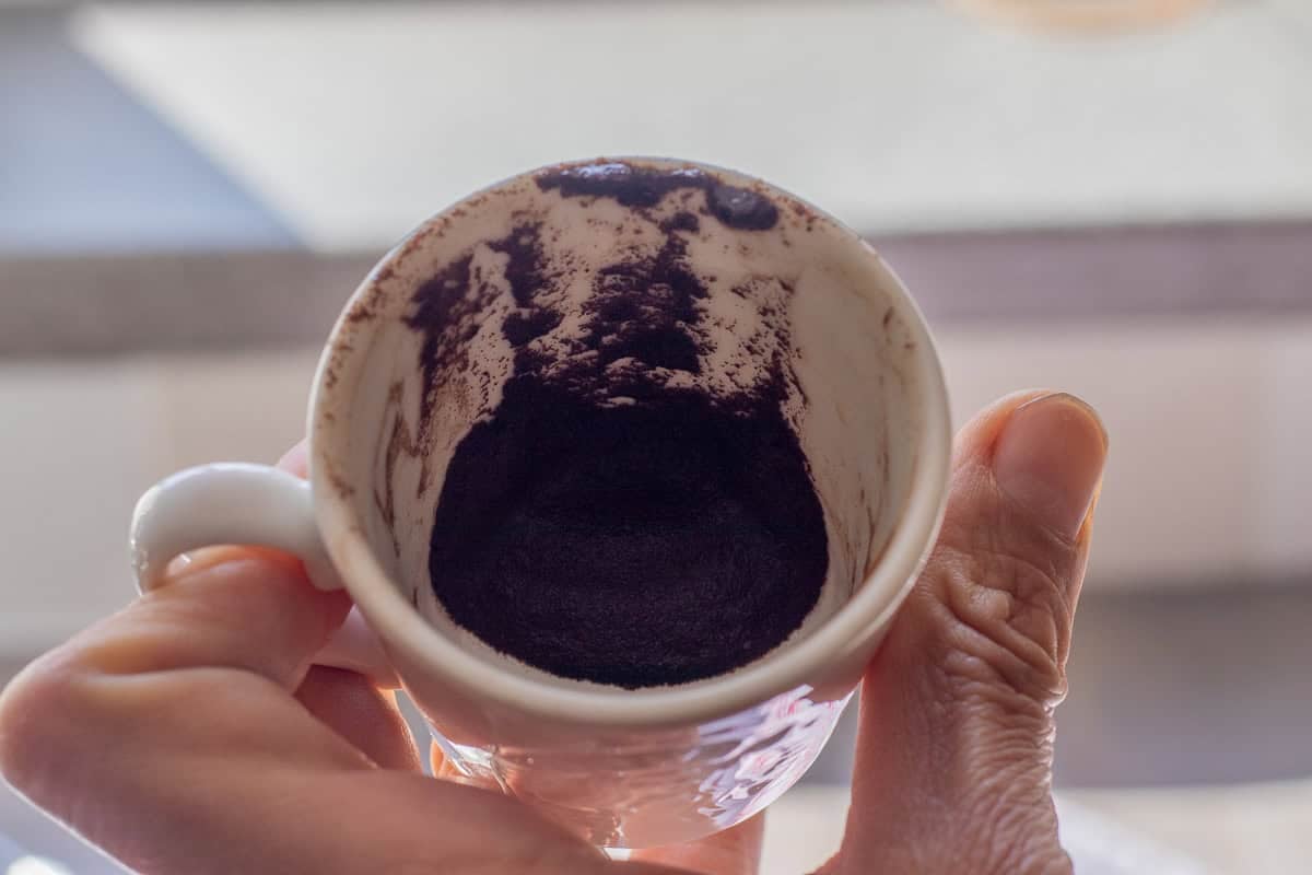 turkish coffee cup ready to be fortune telling