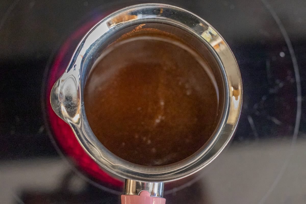 gently warming turkish coffee on low heat