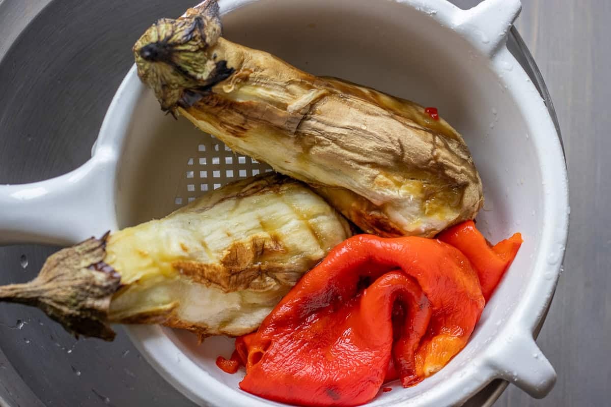 peeled roasted smoky vegetables