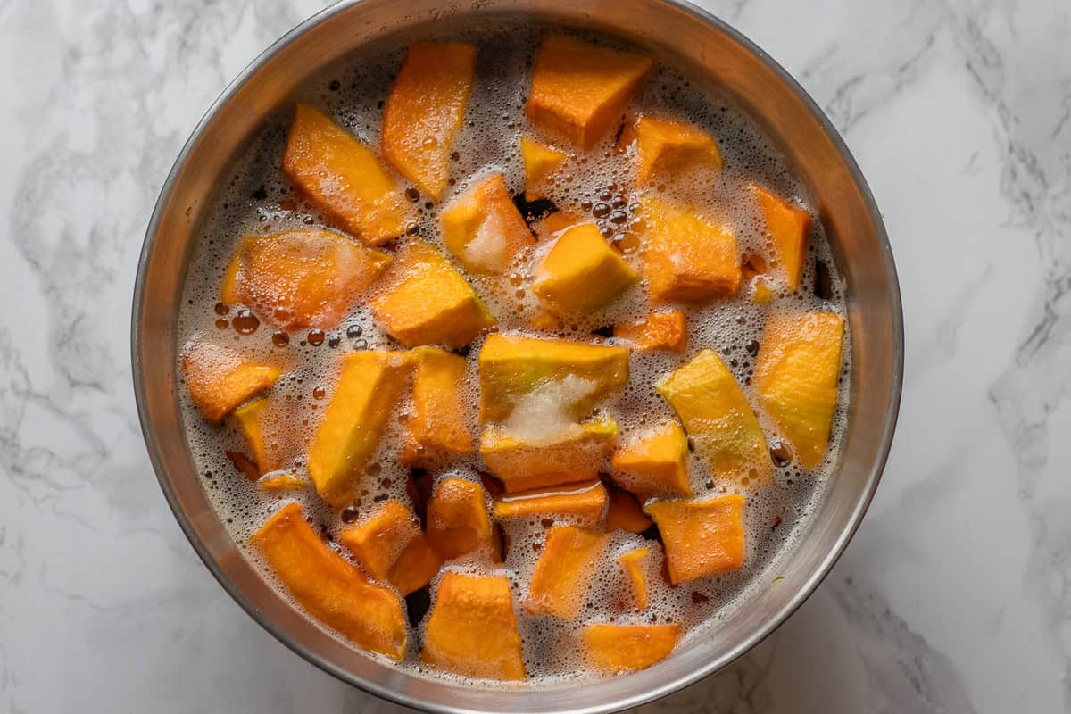 pumpkin pieces released their juice during resting