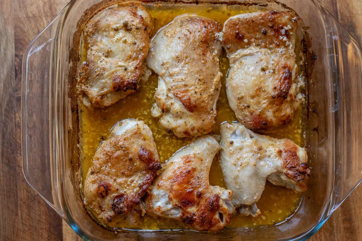 6 pieces of greek chicken cooked in oven