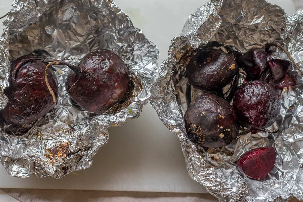 beets cooked in air fryer wrapped in foil